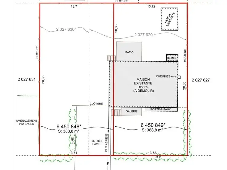 Plan of the lot